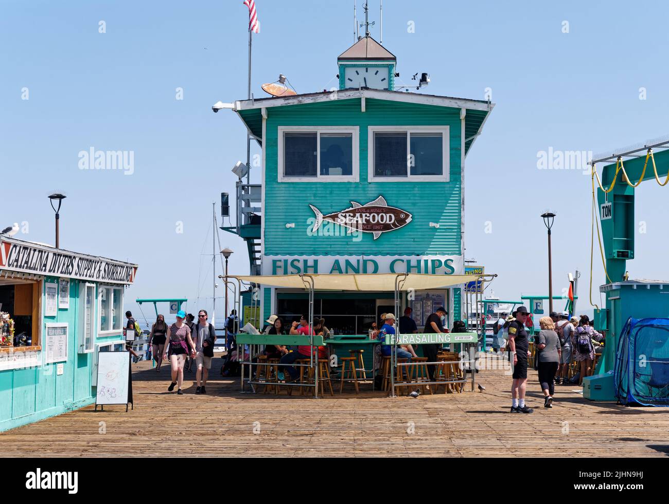 Fish and Chips on Avalon Pier Stock Photo Alamy