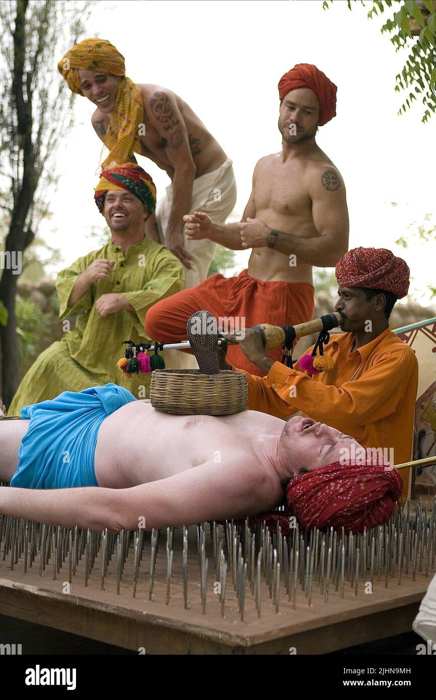 BED OF NAILS, SNAKE CHARMER, JACKASS NUMBER TWO, 2006 Stock Photo
