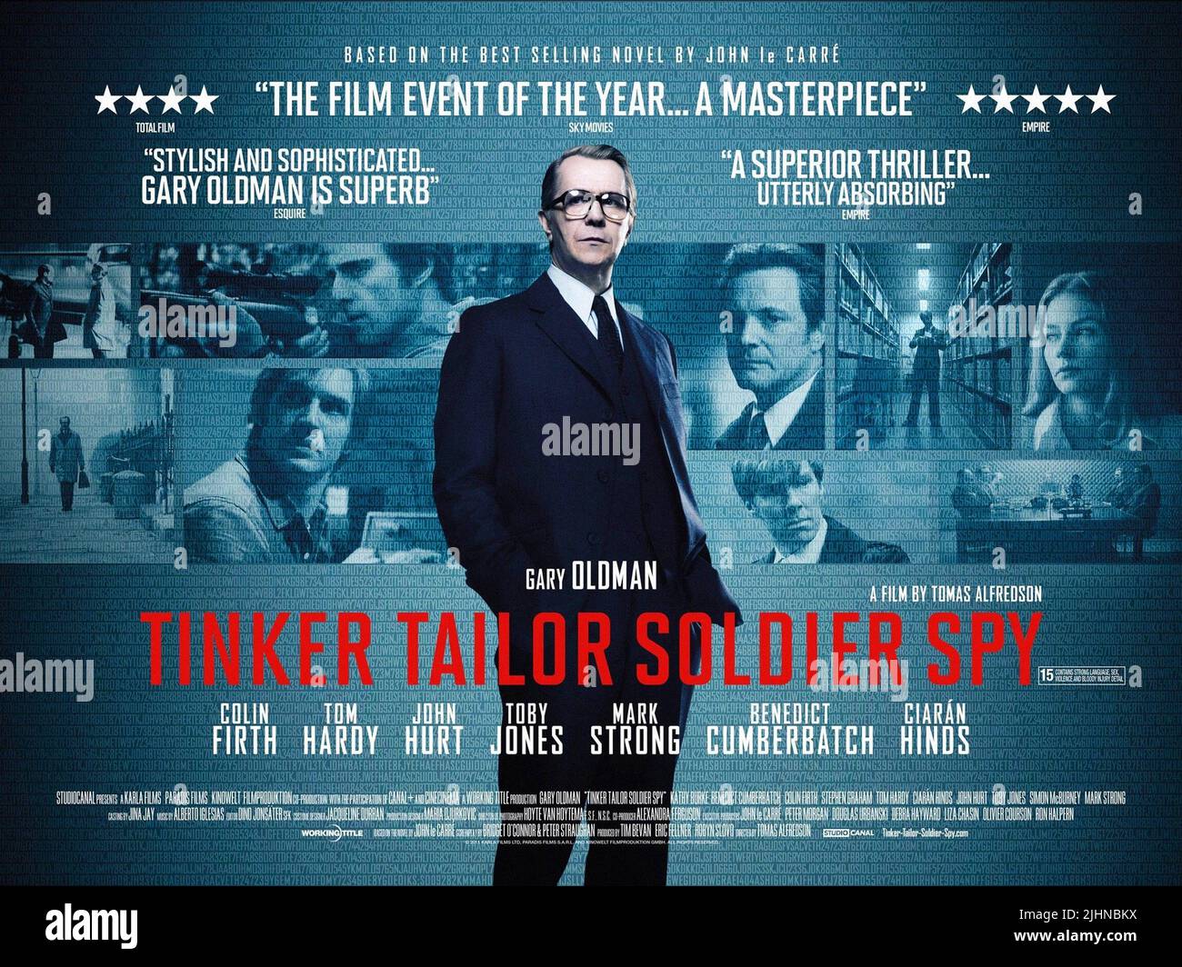 TOM HARDY, MARK STRONG, GARY OLDMAN, COLIN FIRTH, BENEDICT CUMBERBATCH POSTER, TINKER TAILOR SOLDIER SPY, 2011 Stock Photo