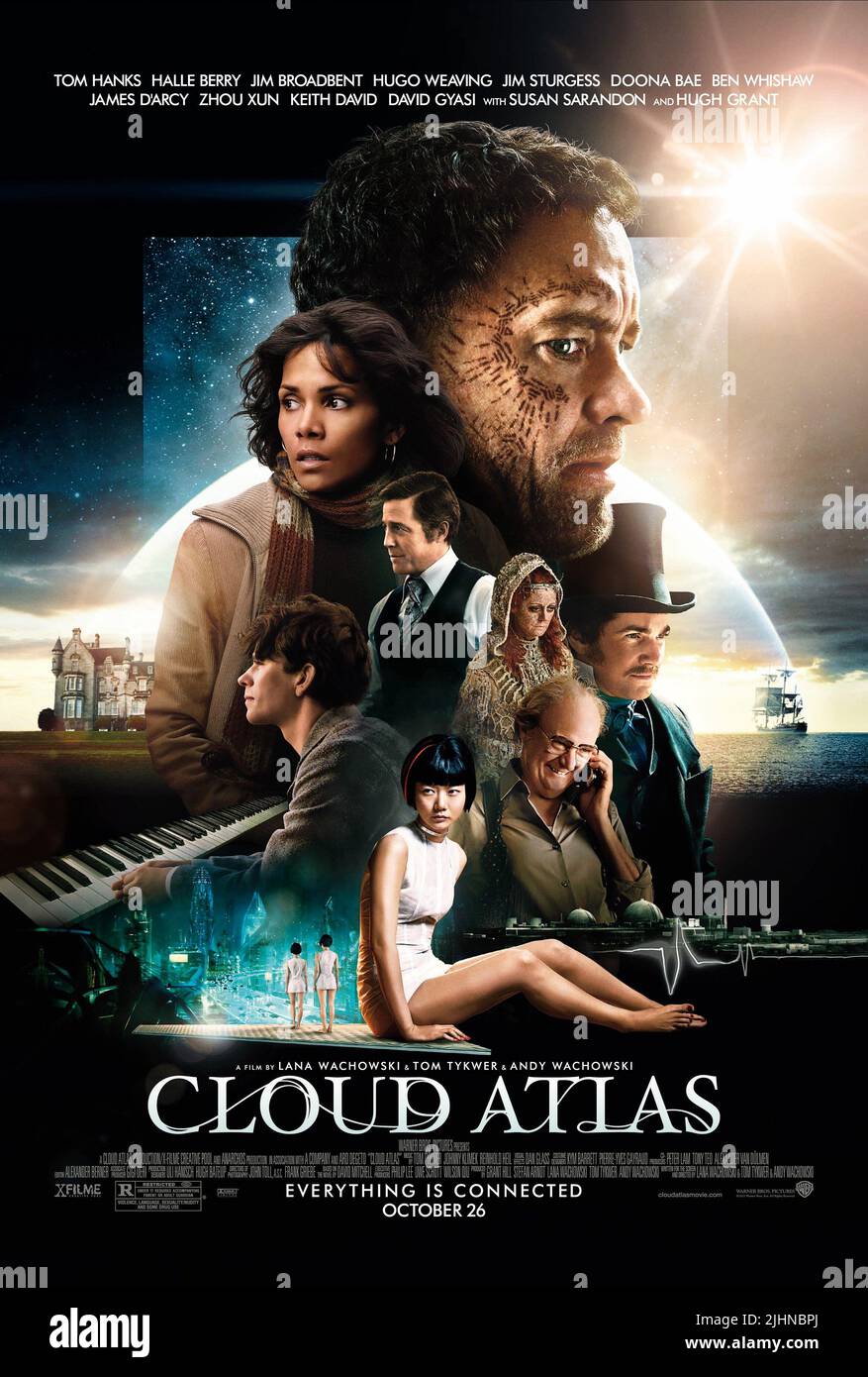 L-r) DOONA BAE as Sonmi-451 and JIM STURGESS as Hae-Joo Chang in the epic  drama “CLOUD ATLAS,” distributed domestically by Warner Bros. Pictures and  in select international territories Stock Photo - Alamy, image size:877x1390