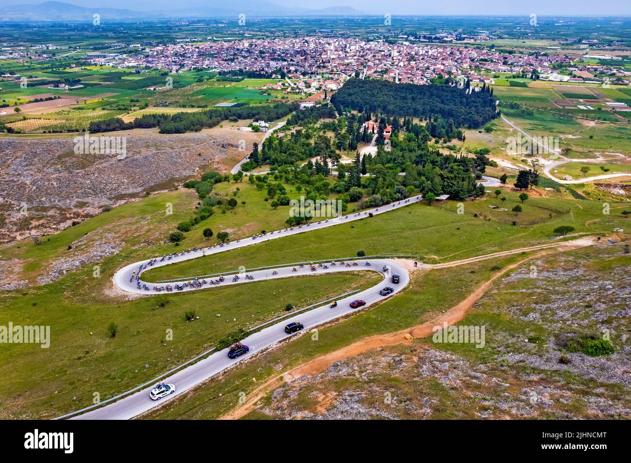 The ΔΕΗ ('DEI') International Tour of Hellas passing from Tyrnavos town, Larissa, Thessaly, Greece. Stock Photo