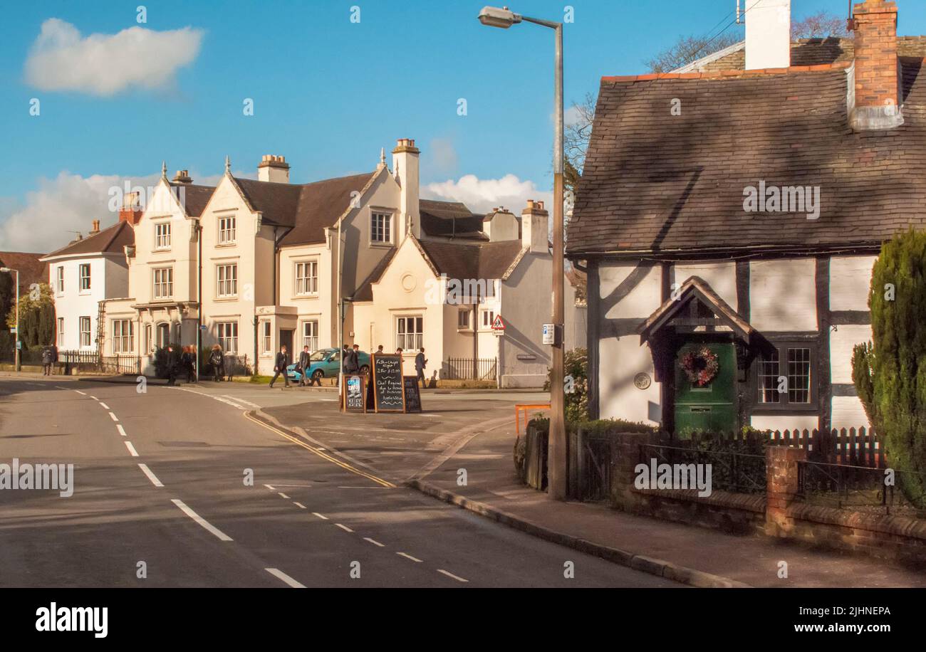 Street scene Abbots Bromley, Staffordshire, England, UK Stock Photo