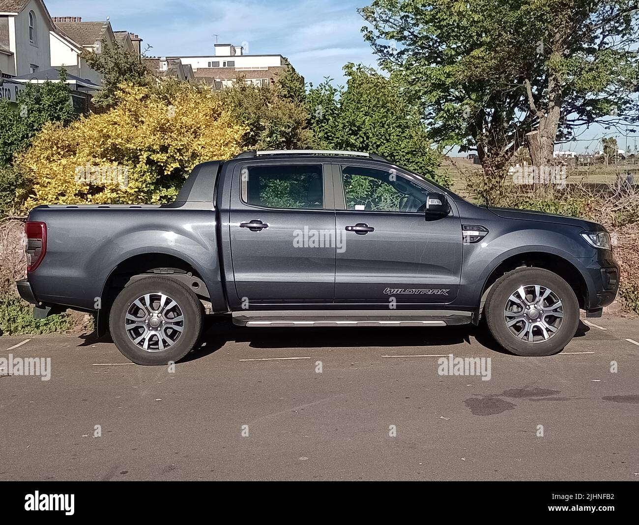 A 2019 Ford Ranger Wildtrak pickup truck parked in Devon, England