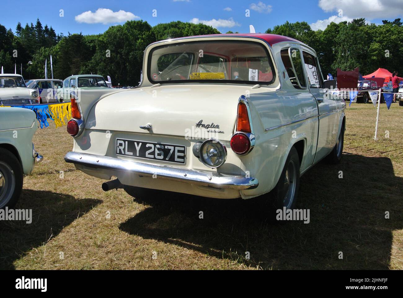 A 1967 Ford Anglia deluxe parked on display at the 47th Historic Vehicle Gathering classic car A 1967 Ford Anglia deluxe parked on display at the 47th Historic Vehicle Gathering classic car