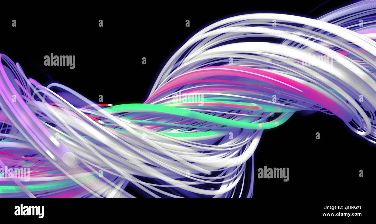 Image of light trails over black background Stock Photo - Alamy
