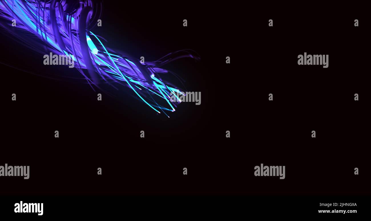 Image of light trails over black background Stock Photo - Alamy
