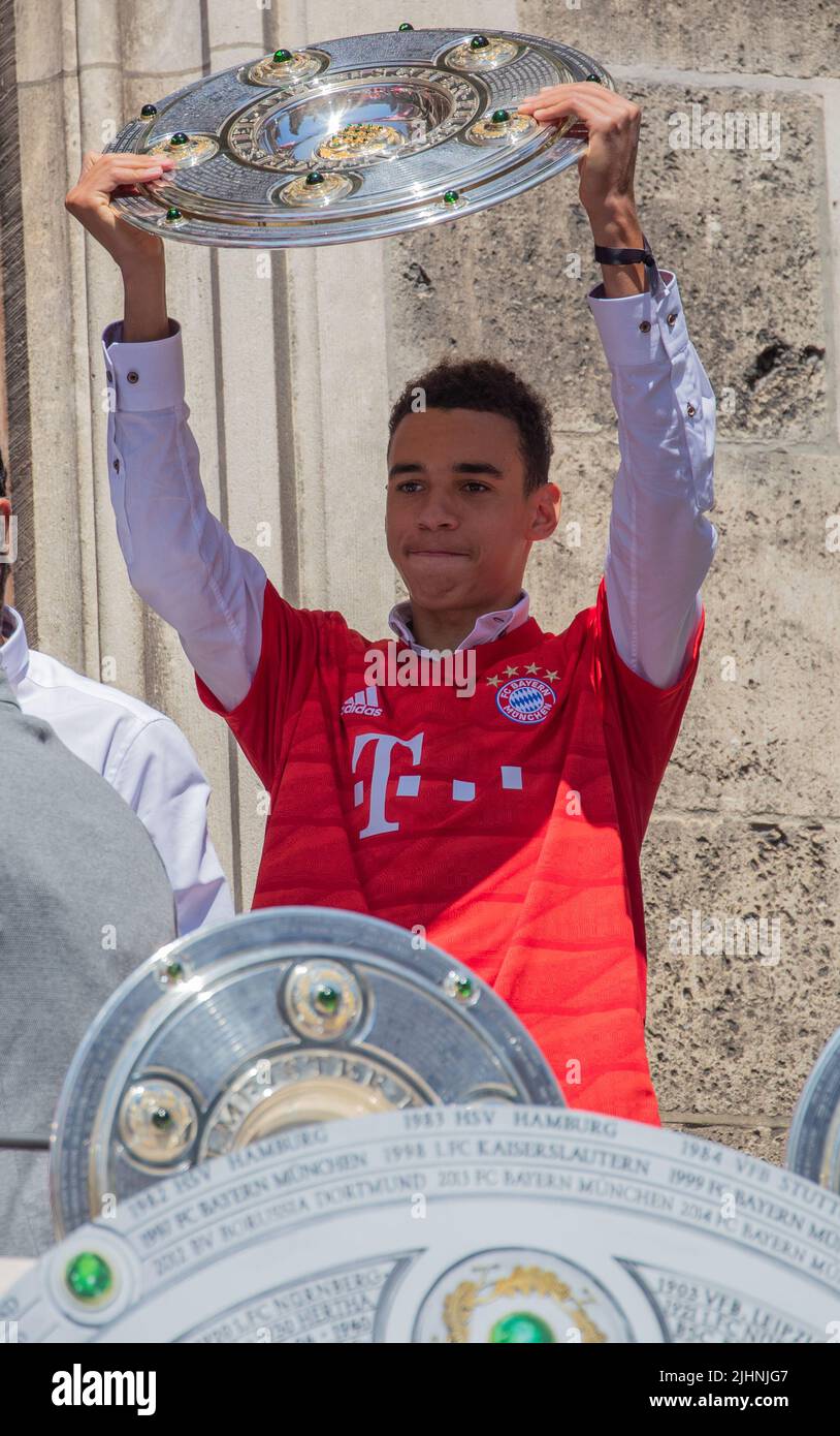 munich-germany-15th-may-2022-jamal-musiala-at-the-celebrations-of