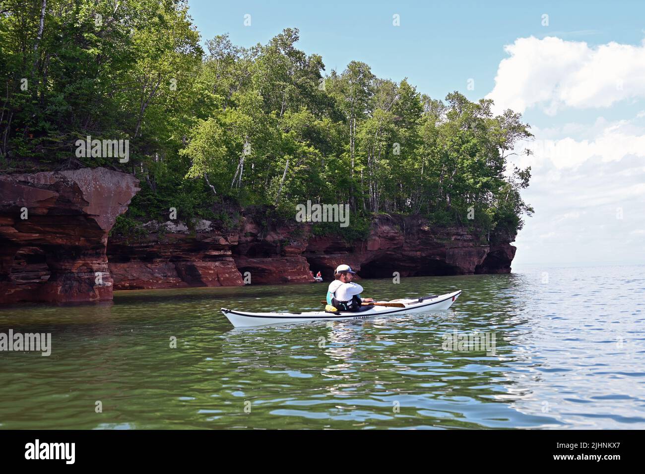 Kayaking the sea caves at the Apostle Islands National Lakeshore in
