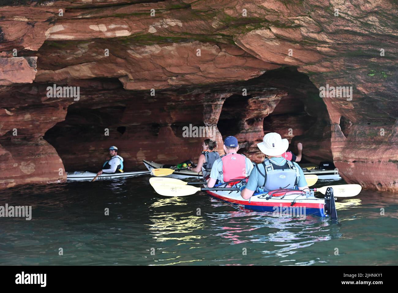 Kayaking the sea caves at the Apostle Islands National Lakeshore in