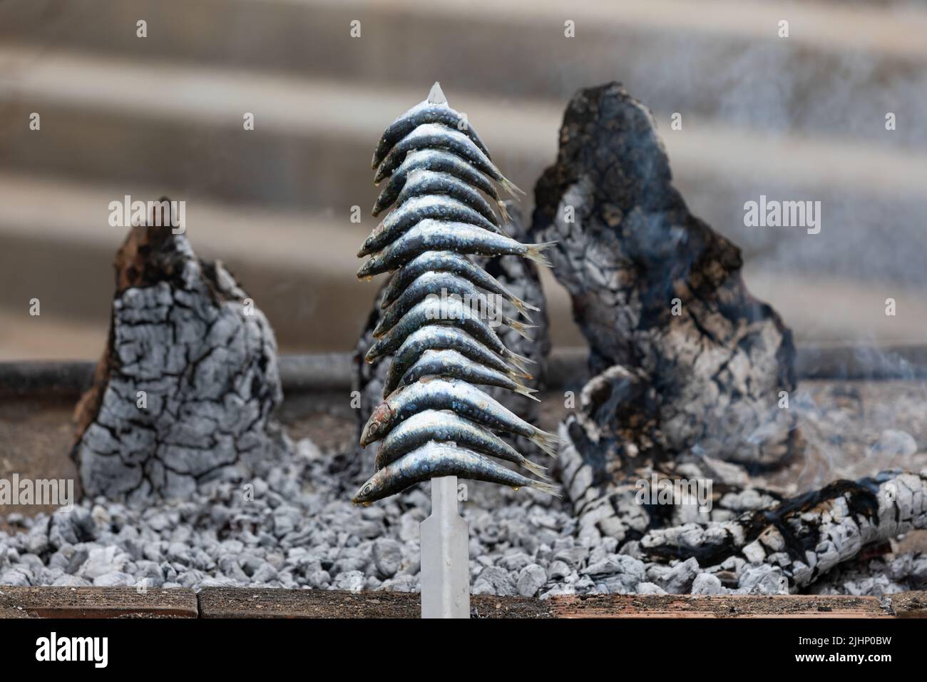 Picture of grilled sardines in Malaga ,Spain Stock Photo