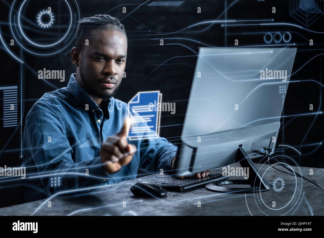 Corporate Document Management System. Business Security And DMS Data Stock Photo