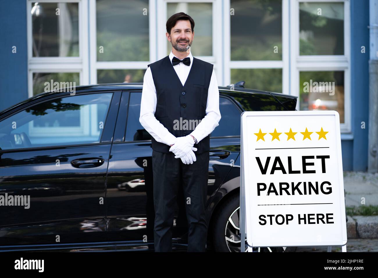 Valet Parking Hotel Service. Man Driver Standing Stock Photo Alamy