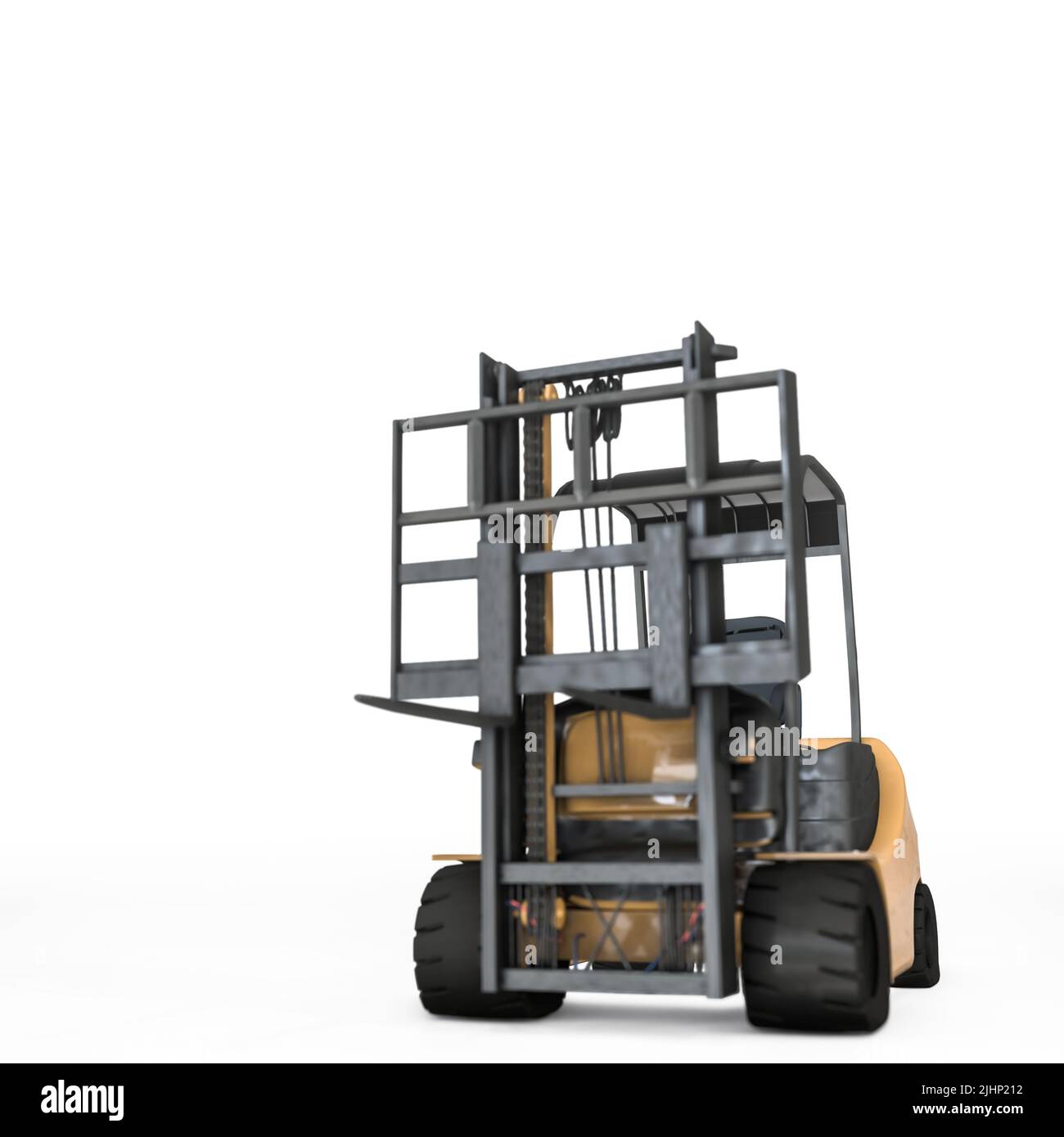 forklift isolated on white background 3d illustration Stock Photo - Alamy