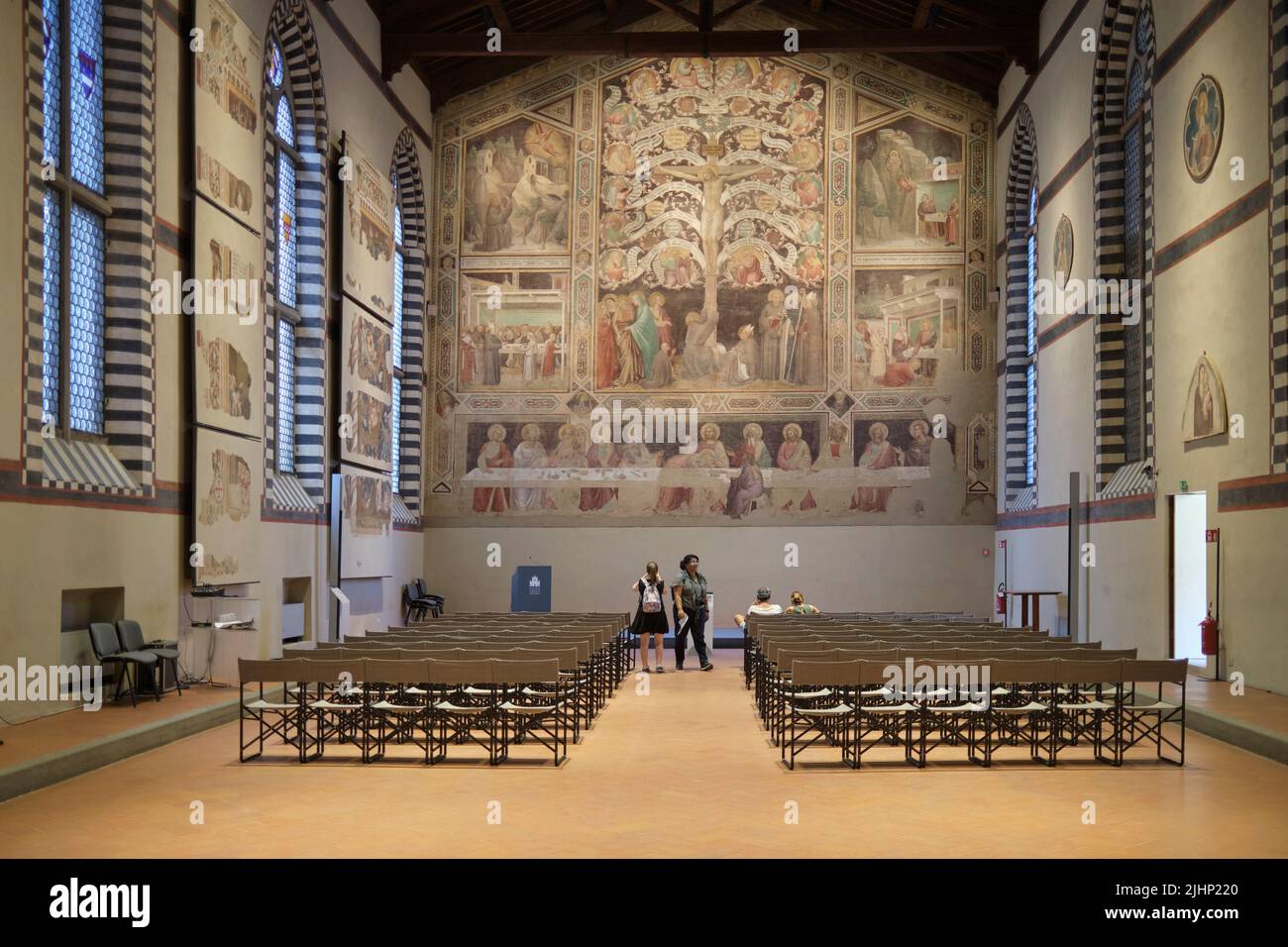 Taddeo Gaddis Tree of Life and Last Supper in The Old Refectory in the Basilica di Santa Croce Florence Italy Stock Photo