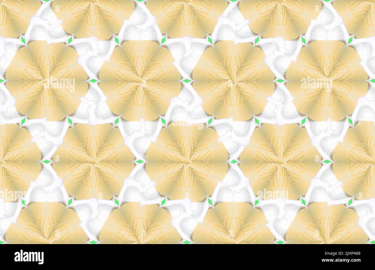 Seamless waffle cone ice cream kaleidoscopic background. Stock Photo
