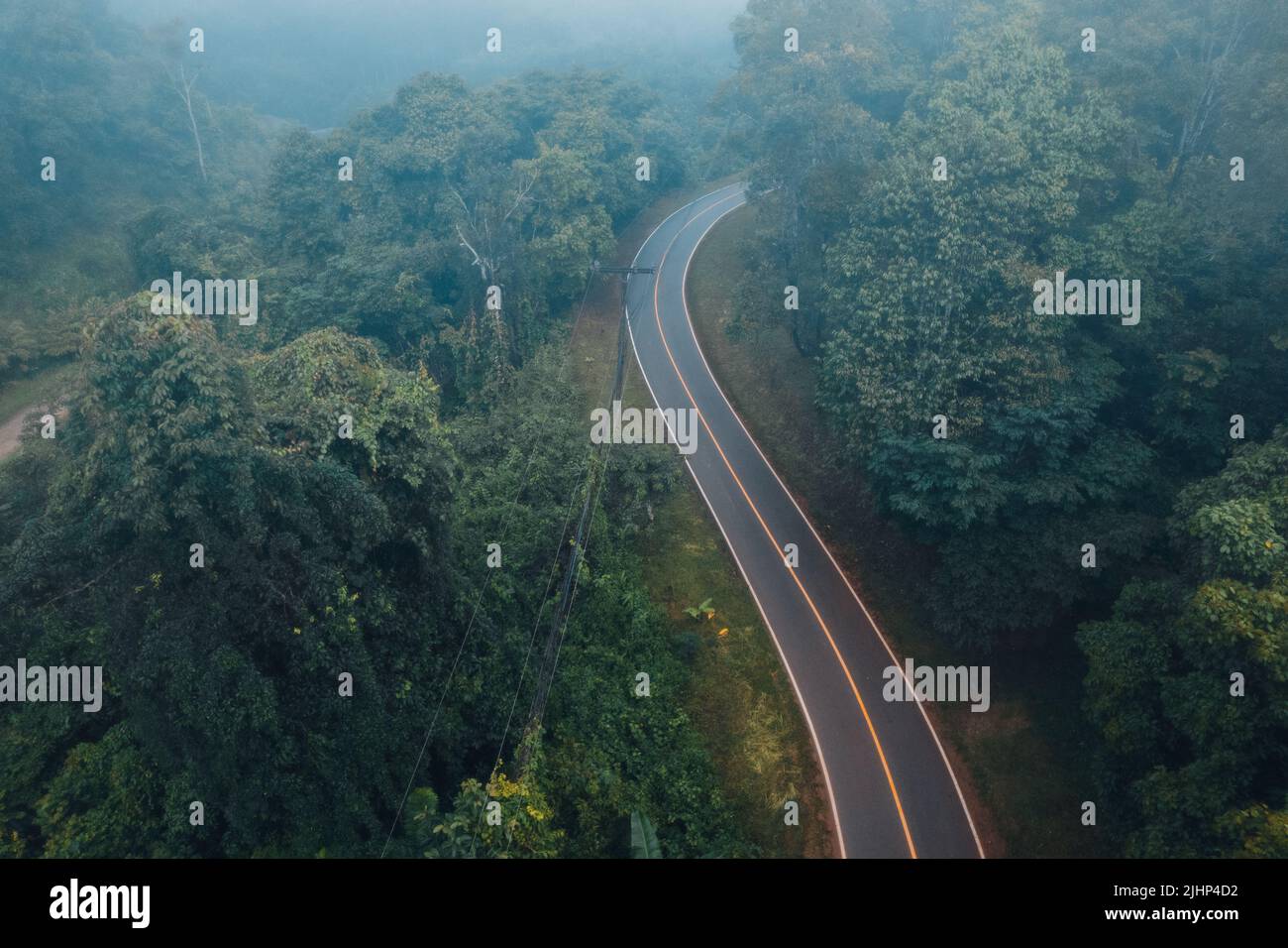 fog and clouds in the morning in the forest form above Stock Photo - Alamy