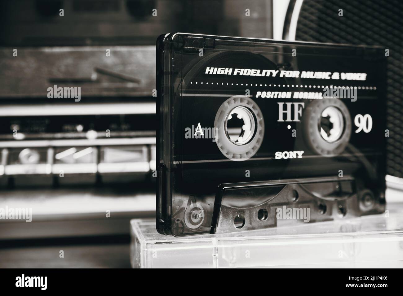 Sony audio cassette. Analog audio tape recording Stock Photo Alamy