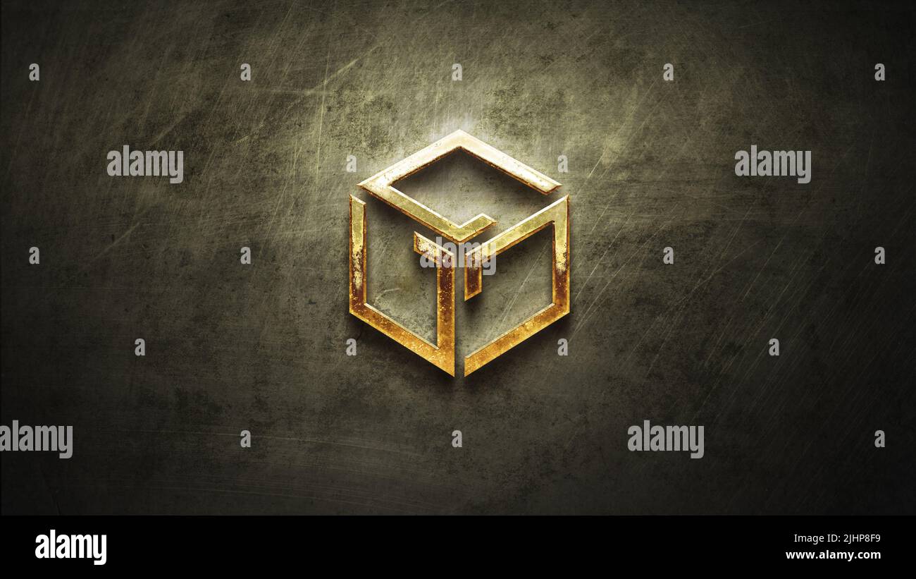 3D rendering cryptocurrency gala coin on colorful background, cryptocurrency  concept 3D illustration Stock Photo - Alamy