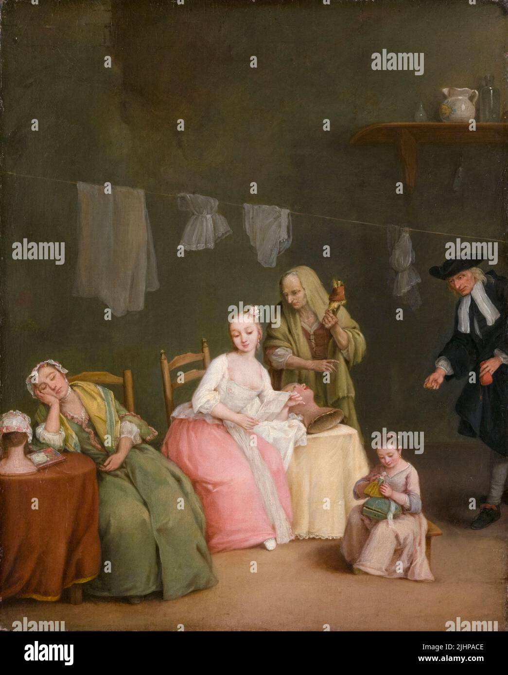 Pietro Longhi, The Letter, painting in oil on canvas, 1746 Stock Photo