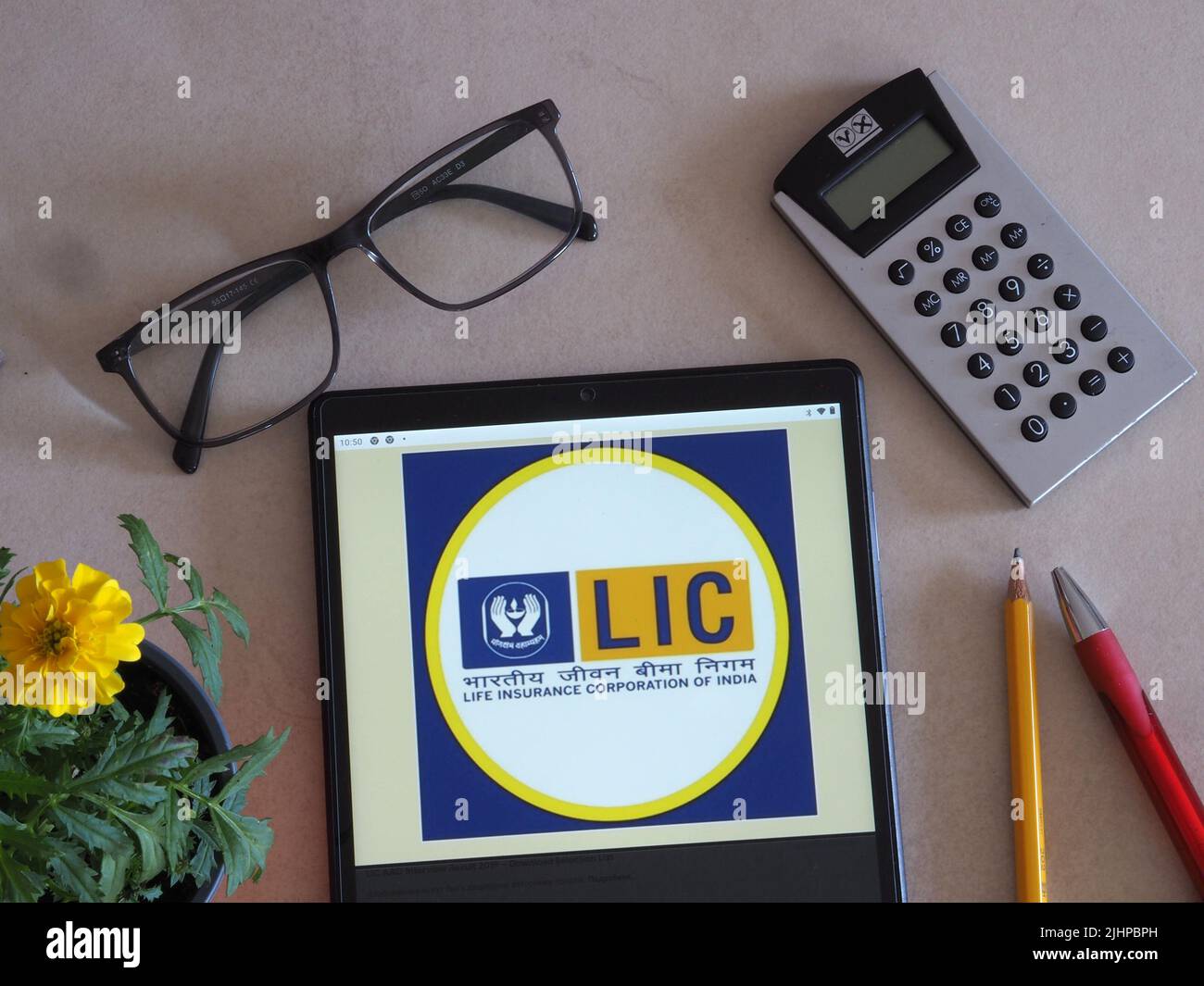 In this photo illustration, Life Insurance Corporation of India (LIC ...