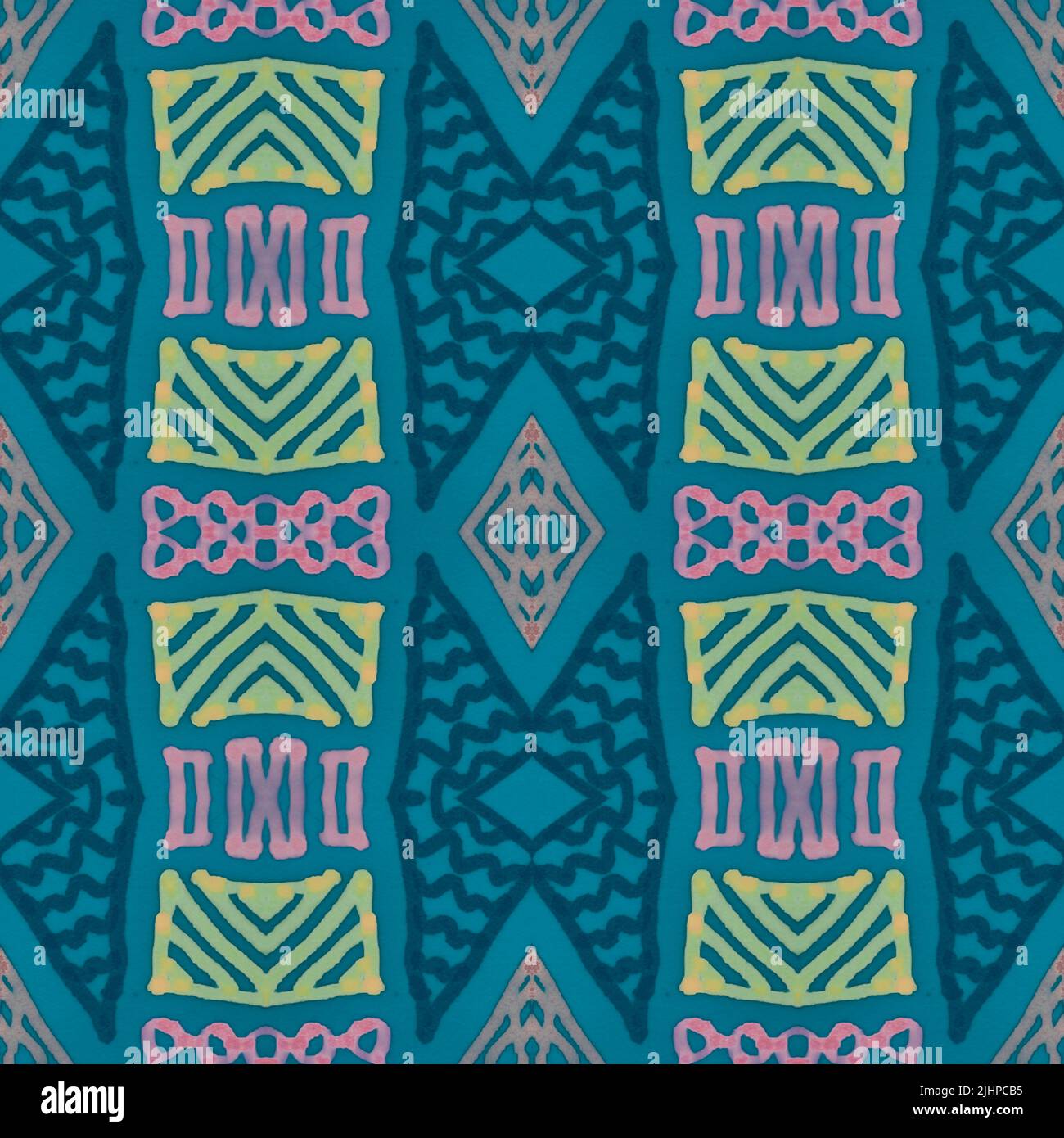 Seamless peruvian pattern. Hand drawn aztec illustration Stock Photo ...