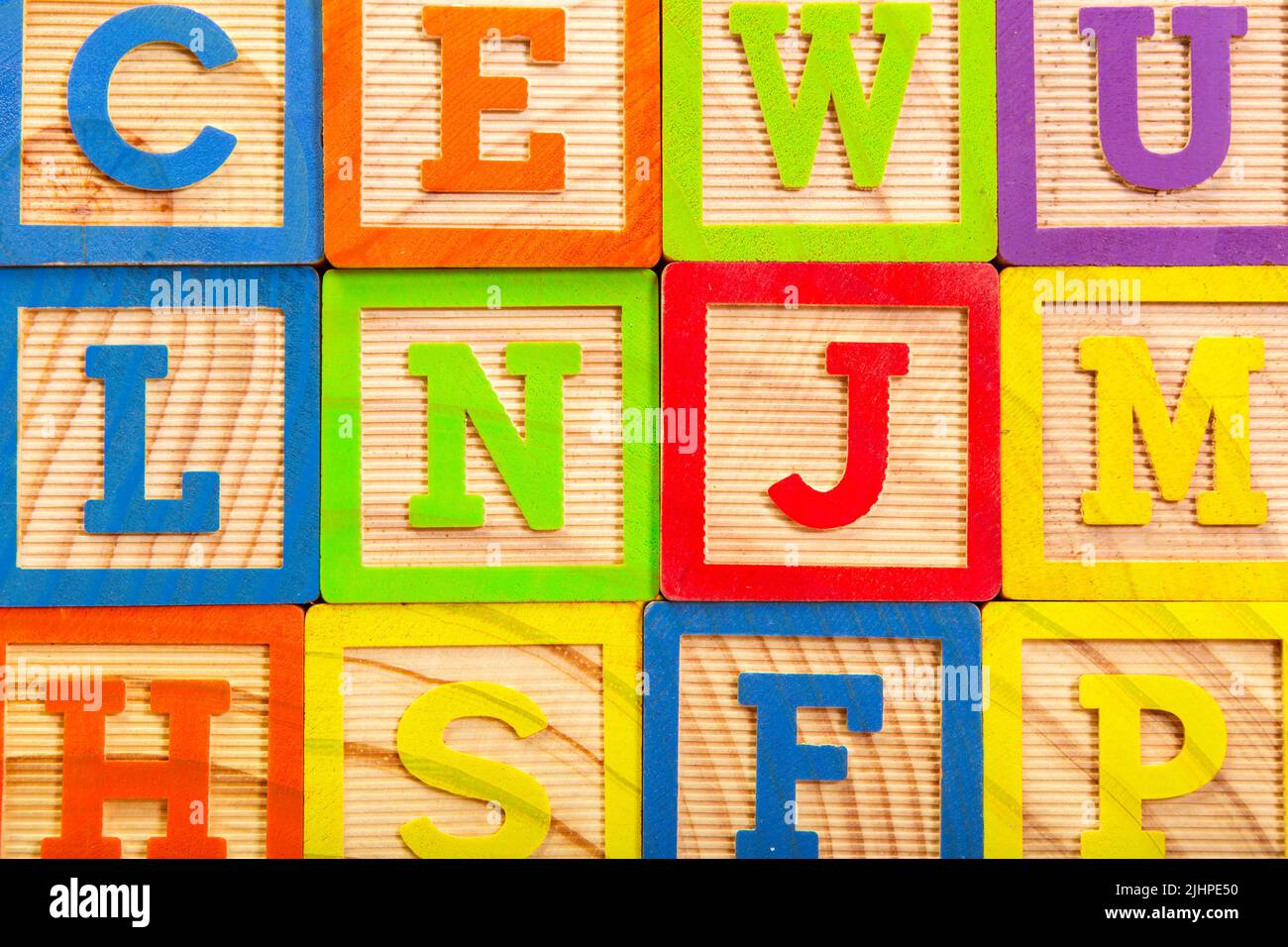 Wooden alphabet blocks with letters Stock Photo Alamy