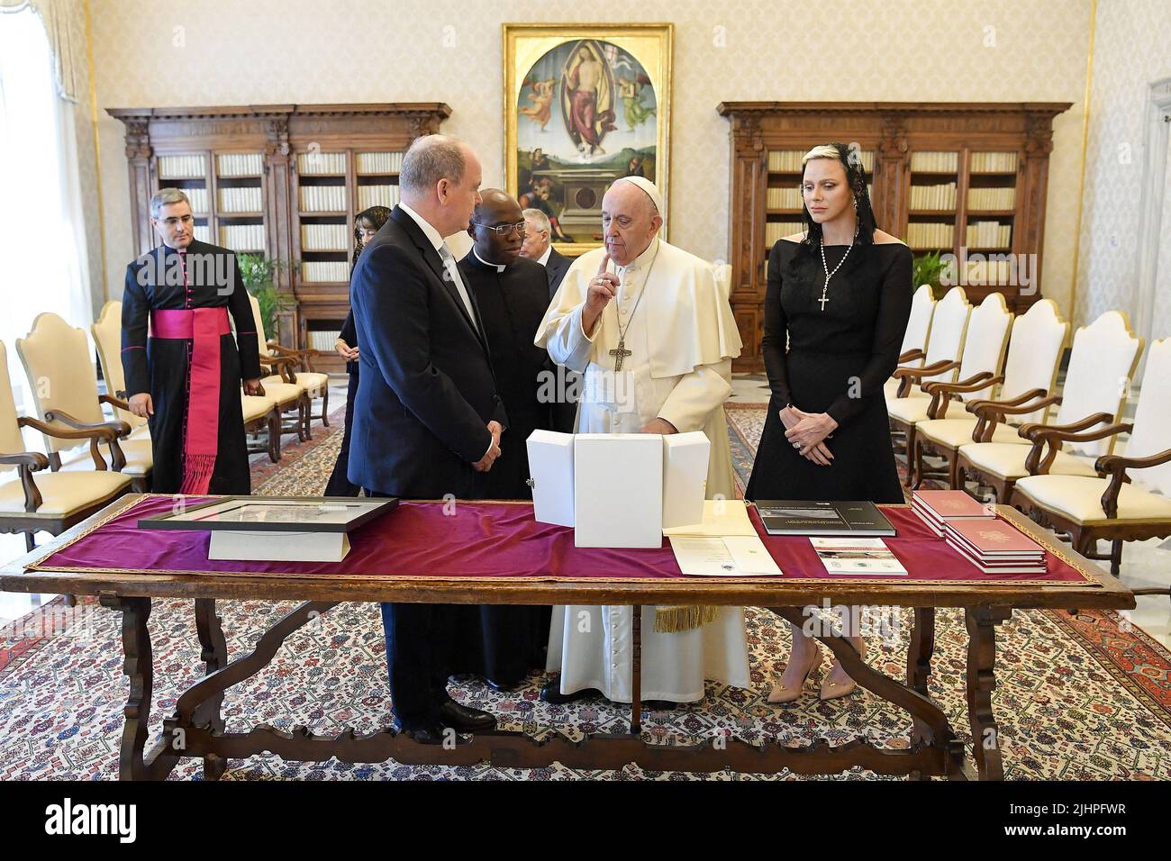 Vatican, Vatican City, July 20, 2022. Prince Albert of Monaco and his
