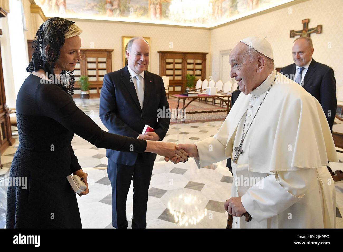 Vatican, Vatican City, July 20, 2022. Prince Albert of Monaco and his(02)