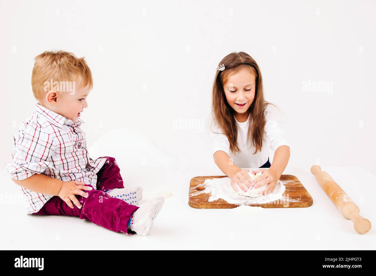 Image result for Children cooking bakery, dough kneading Stock Photo - Alamy