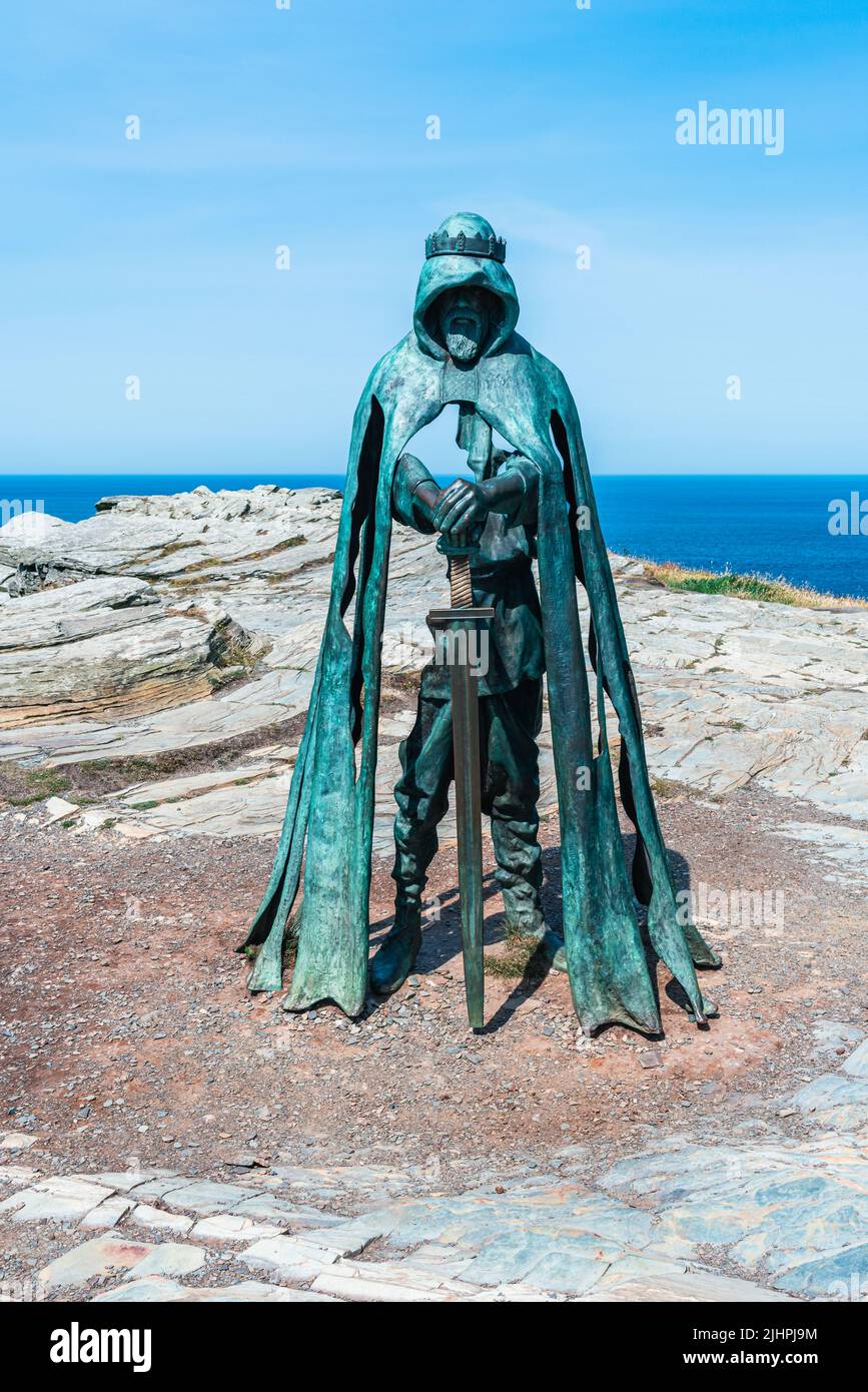 Gallos Statue, Tintagel Castle, North Cornwall, England, Europe Stock