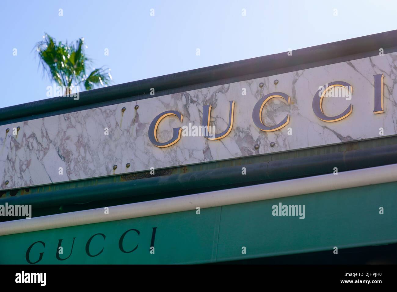 Cannes , paca France 06 15 2022 Gucci logo sign and brand text of