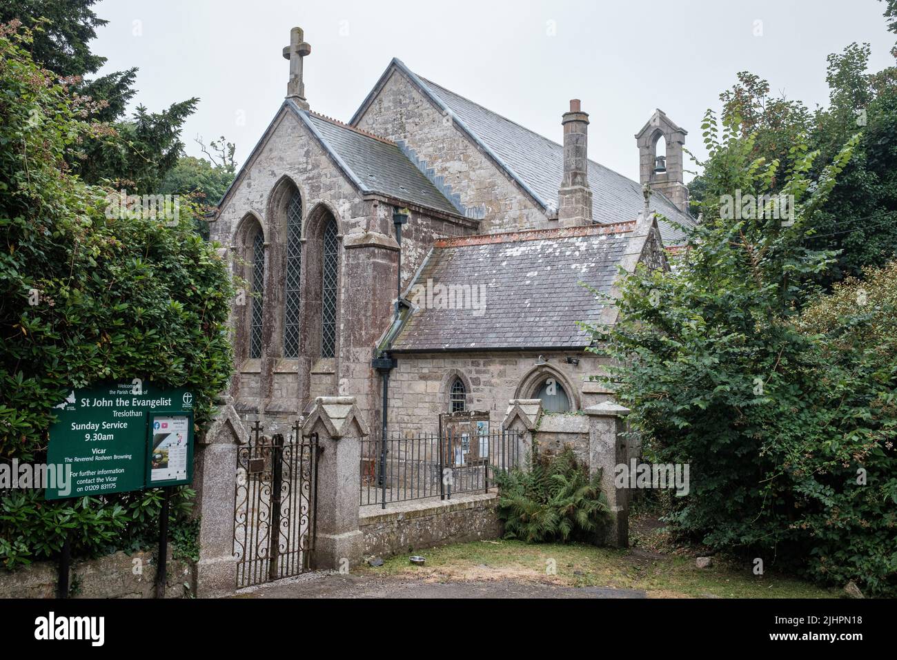 Exterior of St John the Evangelist church at Treslothan, Camborne Stock