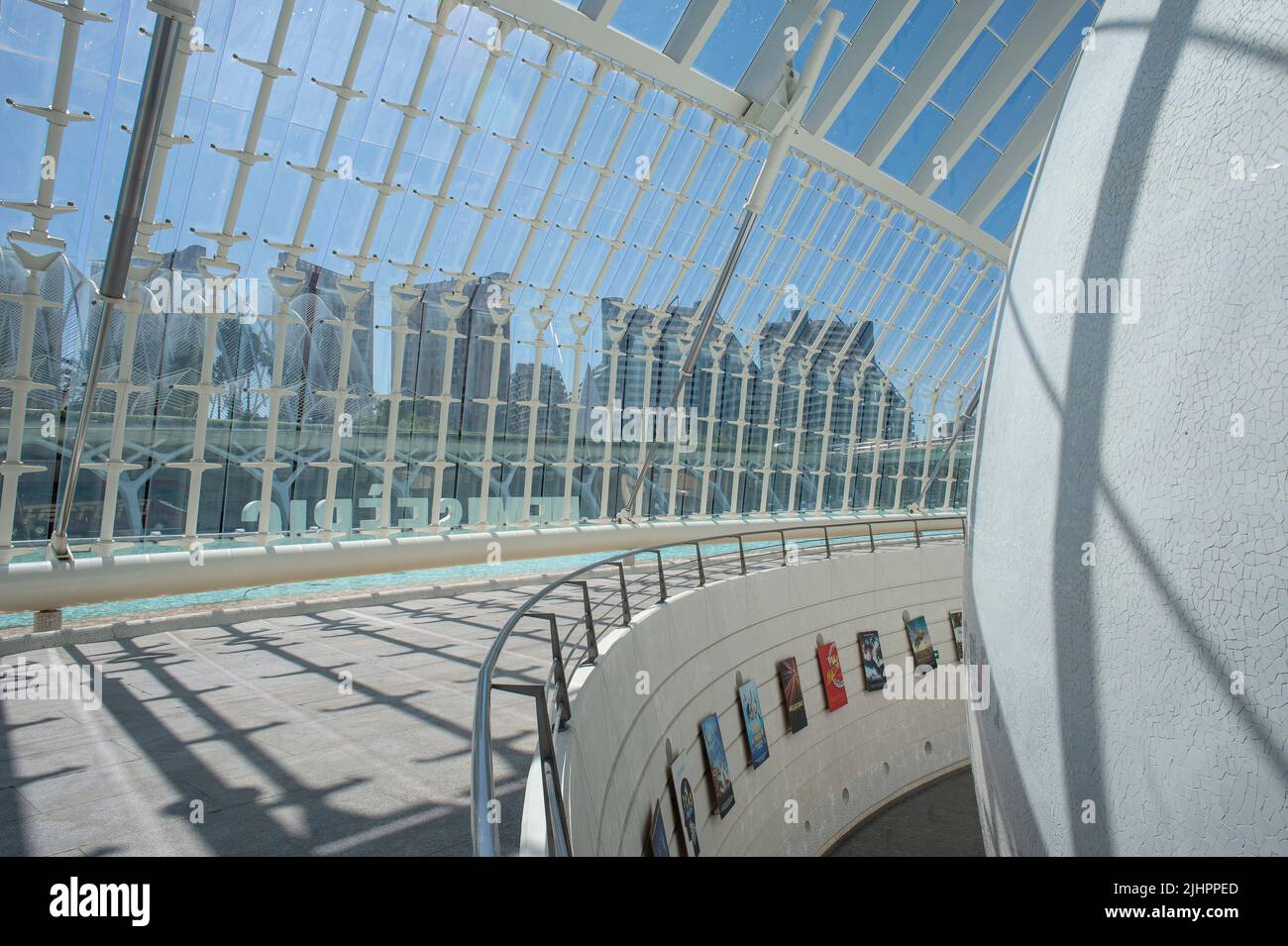 Interior of the Hemispheric buiding ar the City of Arts and Scinces, Valencia, Spain. Stock Photo