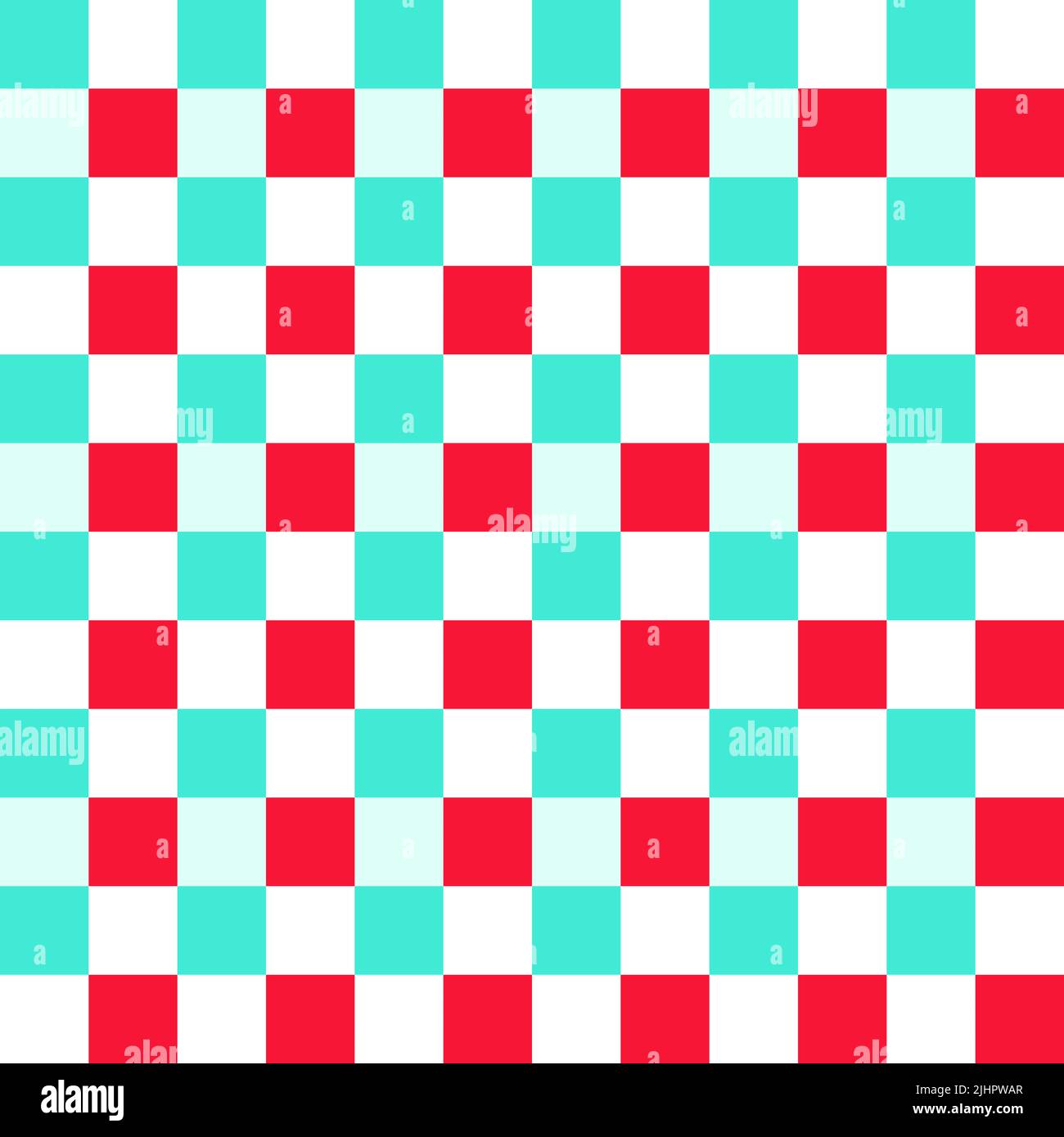 Red White Green Seamless French Checkered Pattern. Colorful Fabric