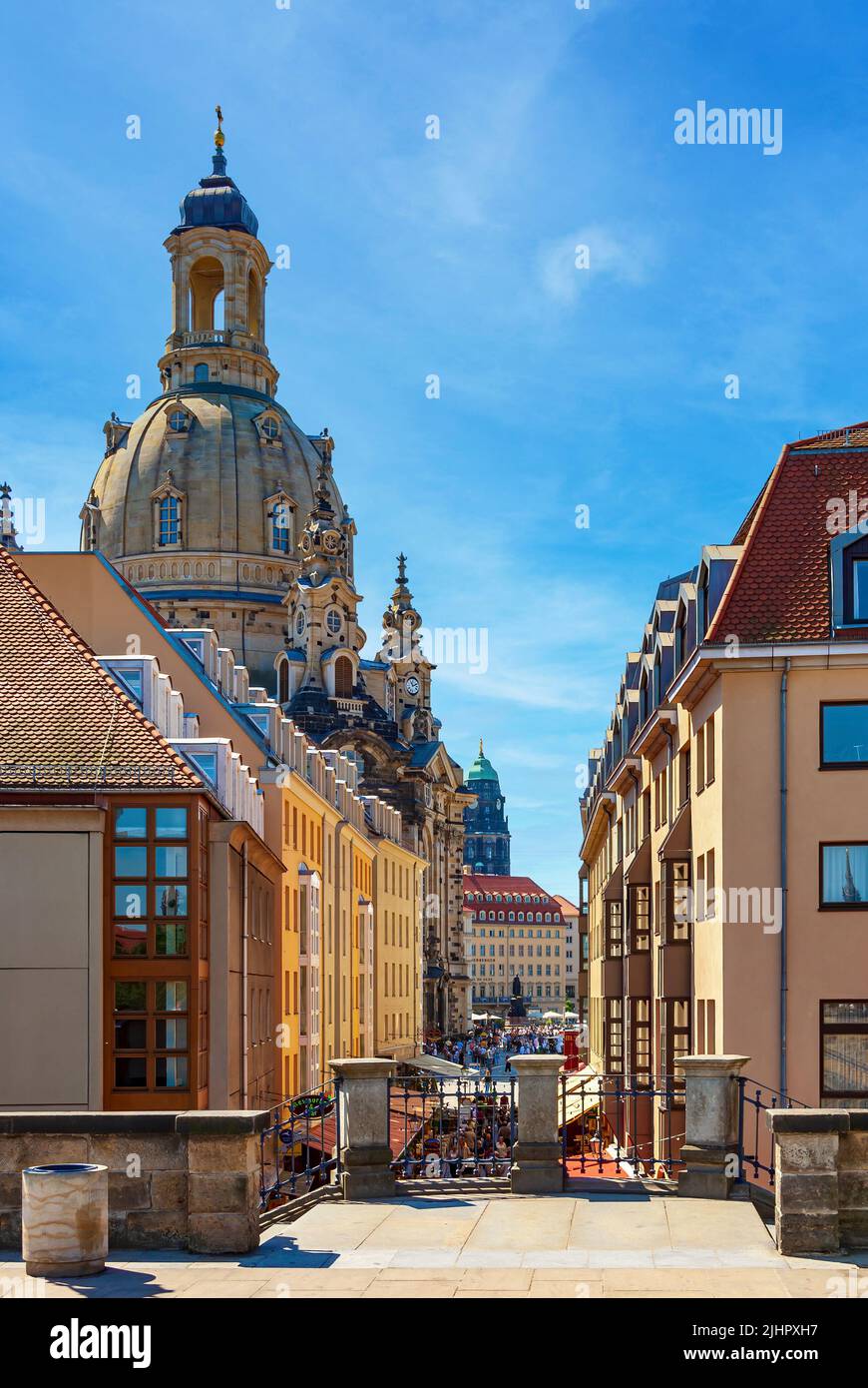The world-famous Frauenkirche church in Dresden, Saxony, Germany, Europe. Stock Photo