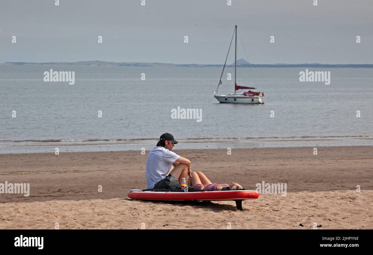 Portobello seaside, Edinburgh, Scotland, UK. 20th July 2022. Hazy