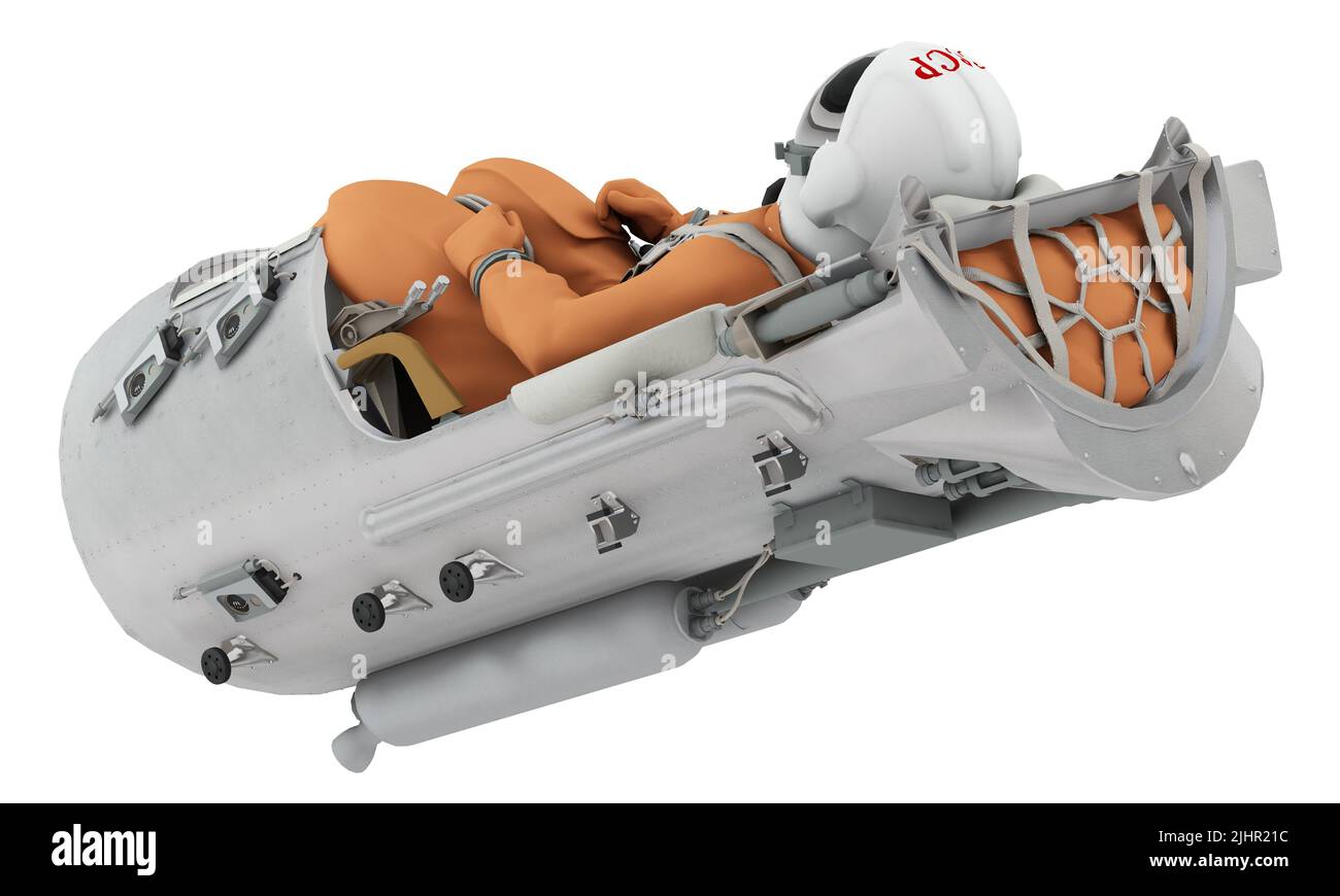 Ejection seat from Vostok-1 spacecraft isolated. 3d rendering. 3D illustration Stock Photo