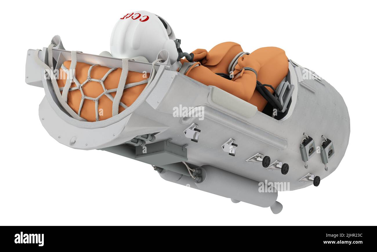 Ejection seat from Vostok-1 spacecraft isolated. 3d rendering. 3D illustration Stock Photo