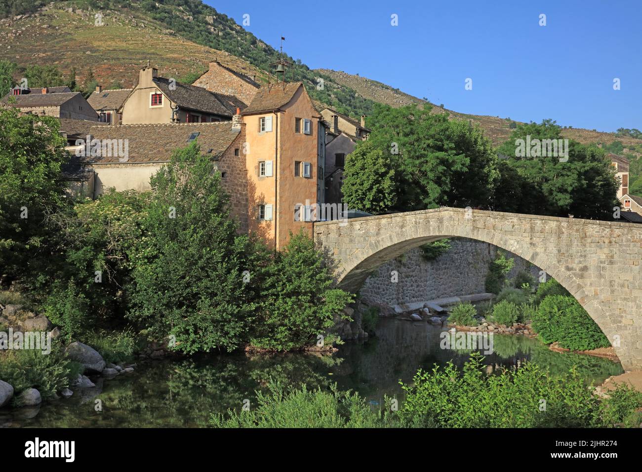 France, Lozère (48), Le Pont-de-Montvert, Parc national des Cévennes, Patrimoine mondial de l'Unesco / UNESCO World Heritage,  Cevennes National Park Stock Photo