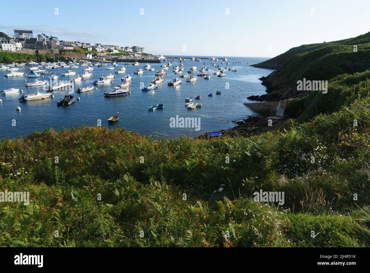 France, Bretagne region (Brittany), North tip of Finistère, pays d'Iroise, Le Conquet, harbour, Stock Photo