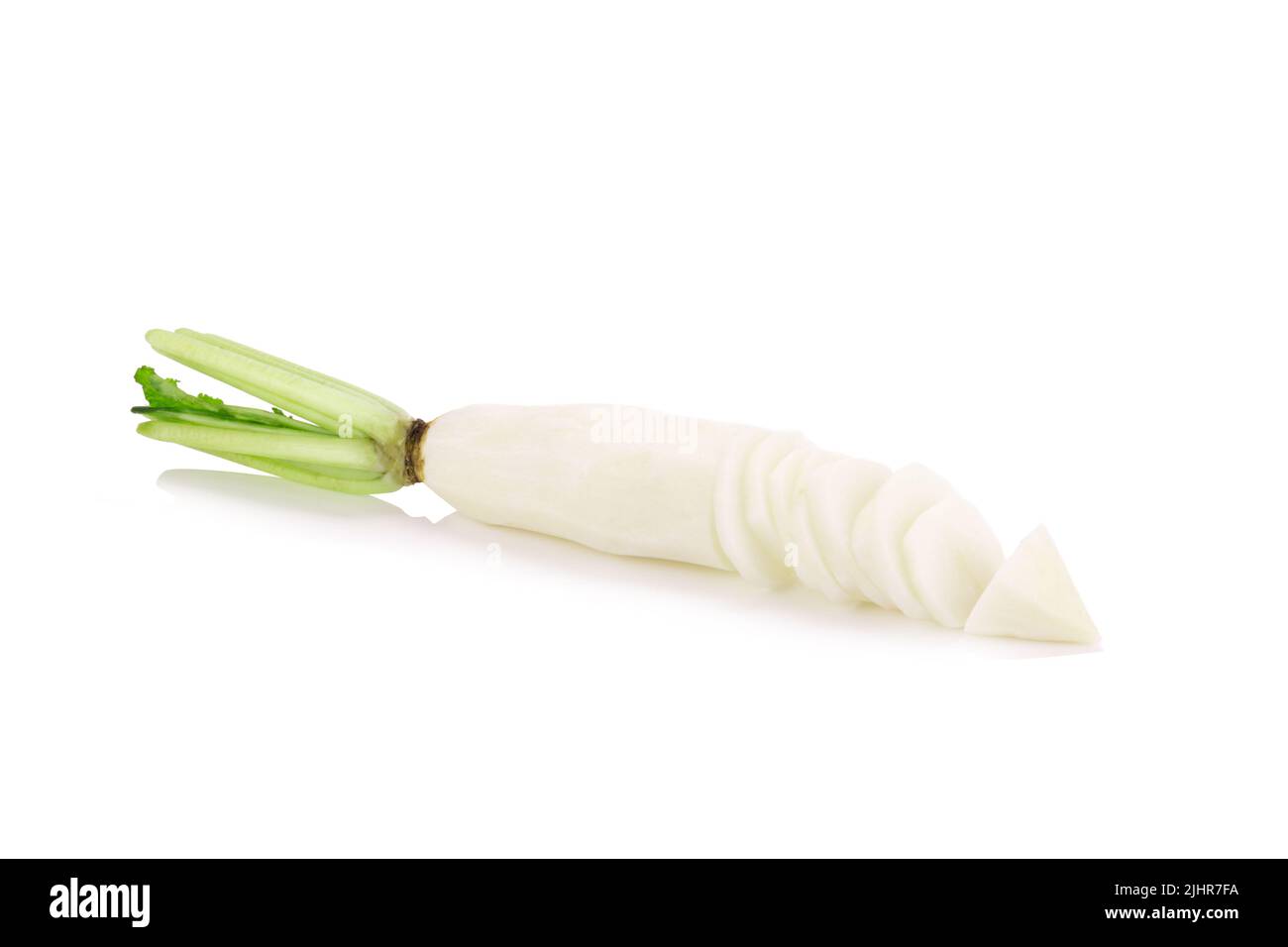 Daikon radishes isolated on white background Stock Photo Alamy