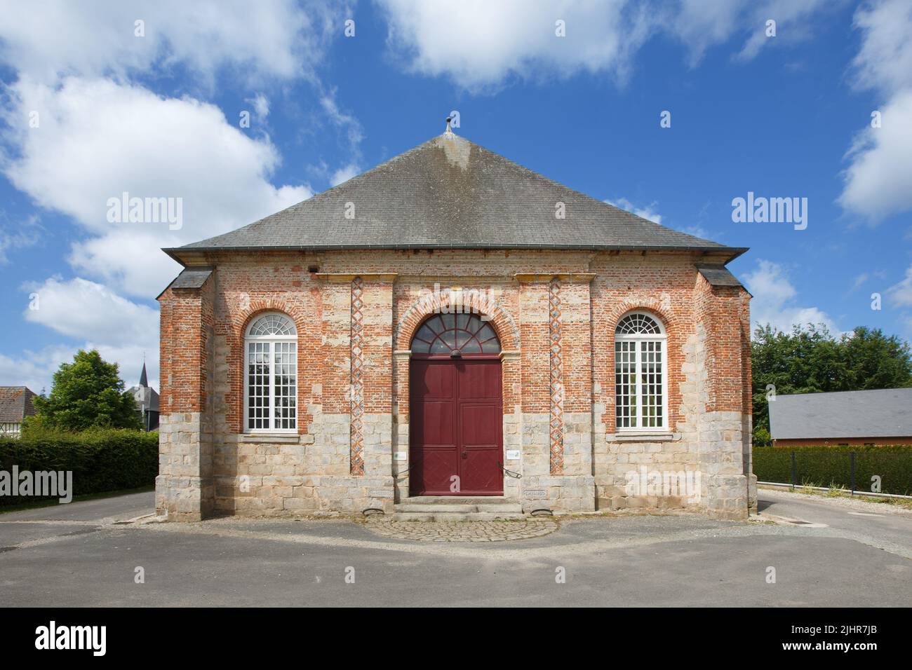 France, Normandy region, Seine-Maritime, Terroir de Caux, Luneray, protestant temple Stock Photo