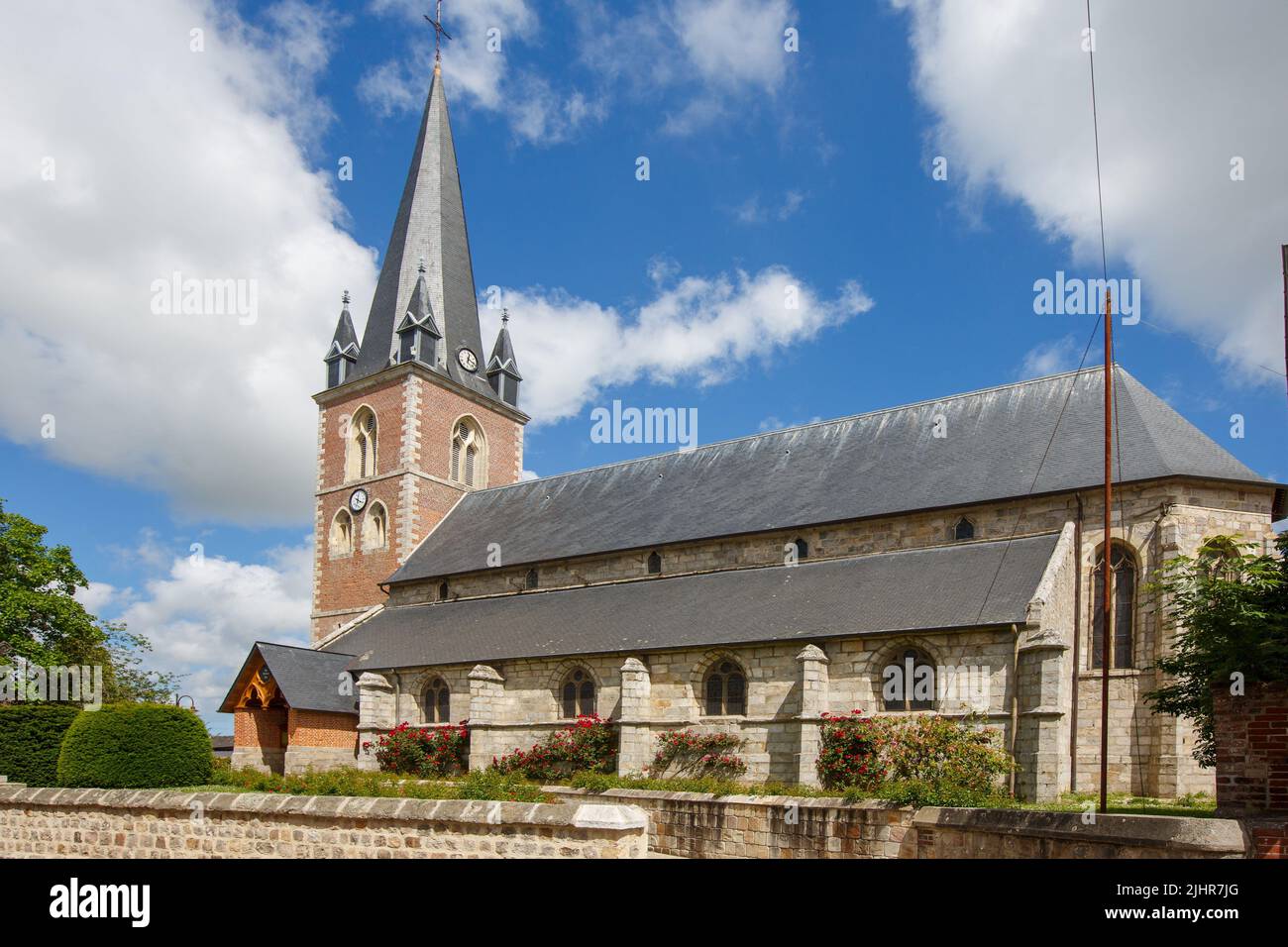 France, Normandy region, Seine-Maritime, Terroir de Caux, Luneray, church, Stock Photo
