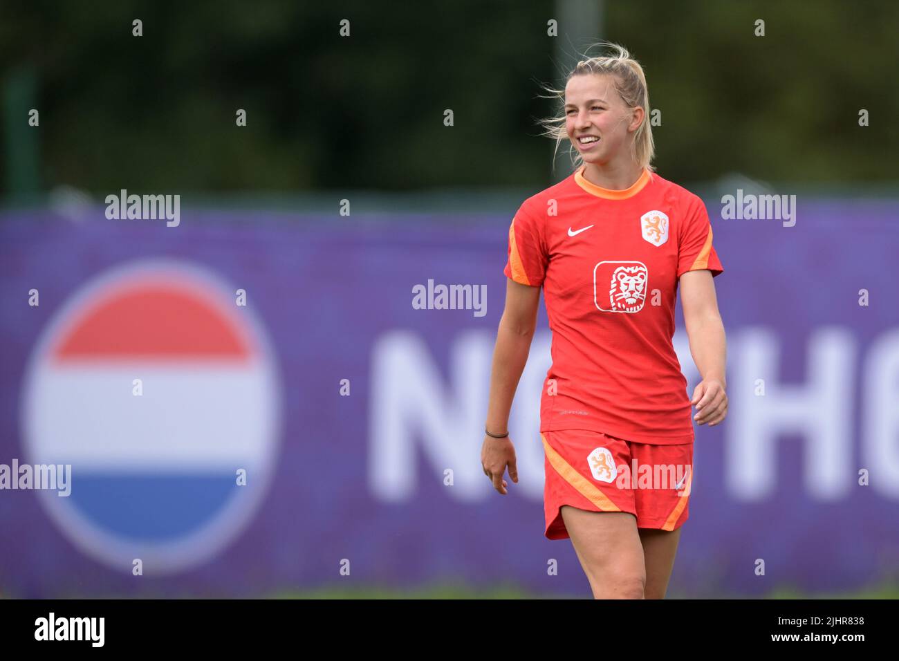 STOCKPORT - UK, 20/07/2022, Jacky Groenen of Holland women during a training session of the Dutch women's national team on July 20, 2022 at Stockport County FC in Stockport prior to the UEFA Women's EURO England 2022 game against France. ANP GERRIT VAN COLOGNE Stock Photo