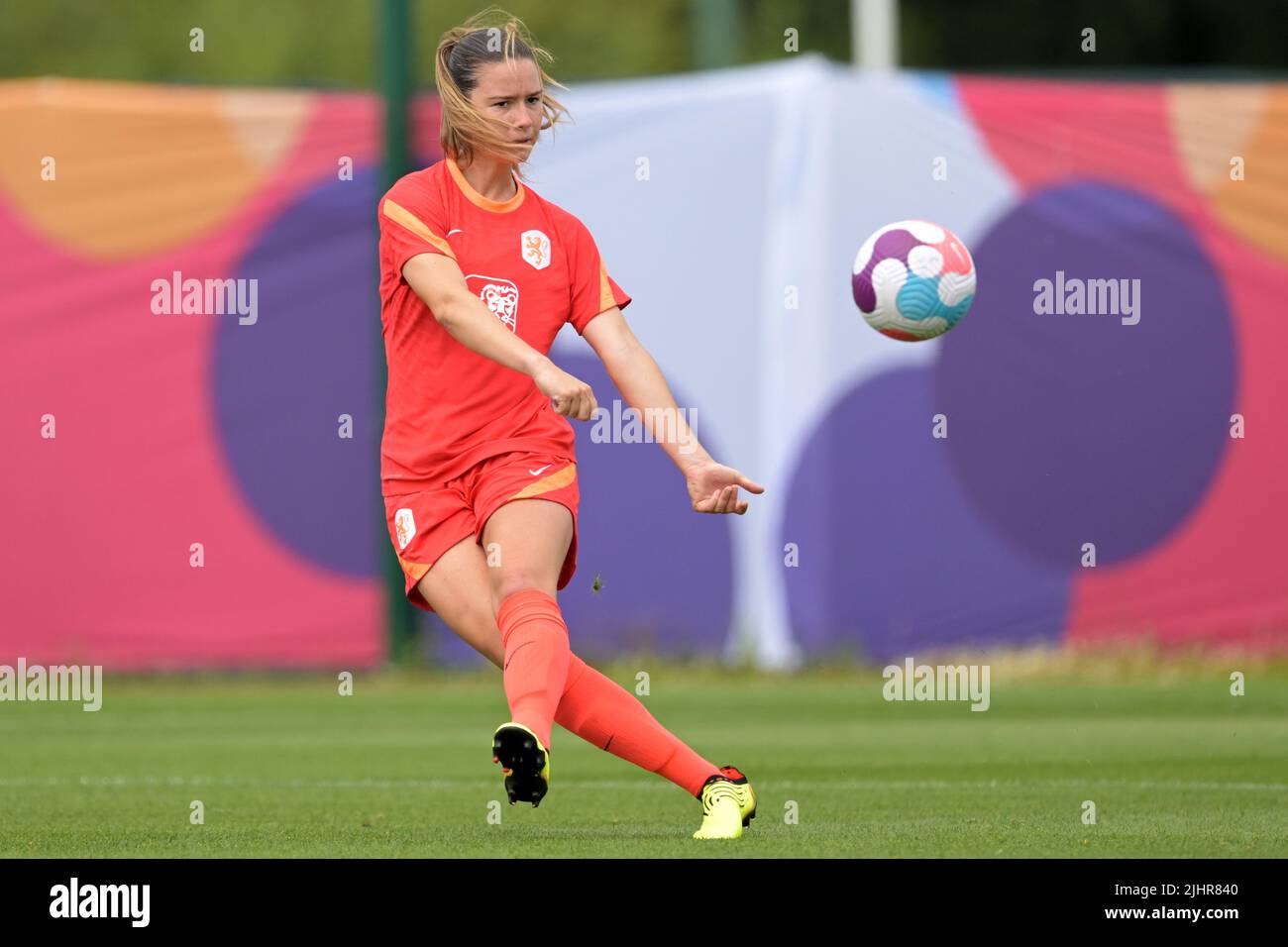 STOCKPORT - UK, 20/07/2022, Damaris Egurrola of Holland women during a training session of the Netherlands Women's National Team on July 20, 2022 at Stockport County FC in Stockport prior to the UEFA Women's EURO England 2022 game against France. ANP GERRIT VAN COLOGNE Stock Photo