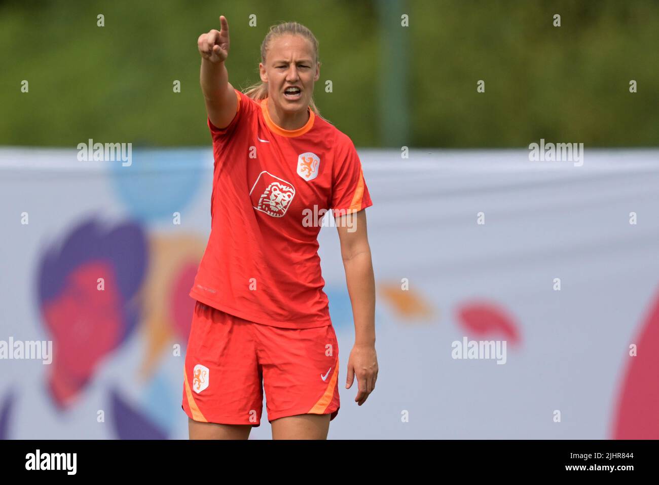 STOCKPORT - UK, 20/07/2022, Stefanie van der Gragt of Holland women during a training session of the Netherlands Women's National Team on July 20, 2022 at Stockport County FC in Stockport prior to the UEFA Women's EURO England 2022 game against France. ANP GERRIT VAN COLOGNE Stock Photo
