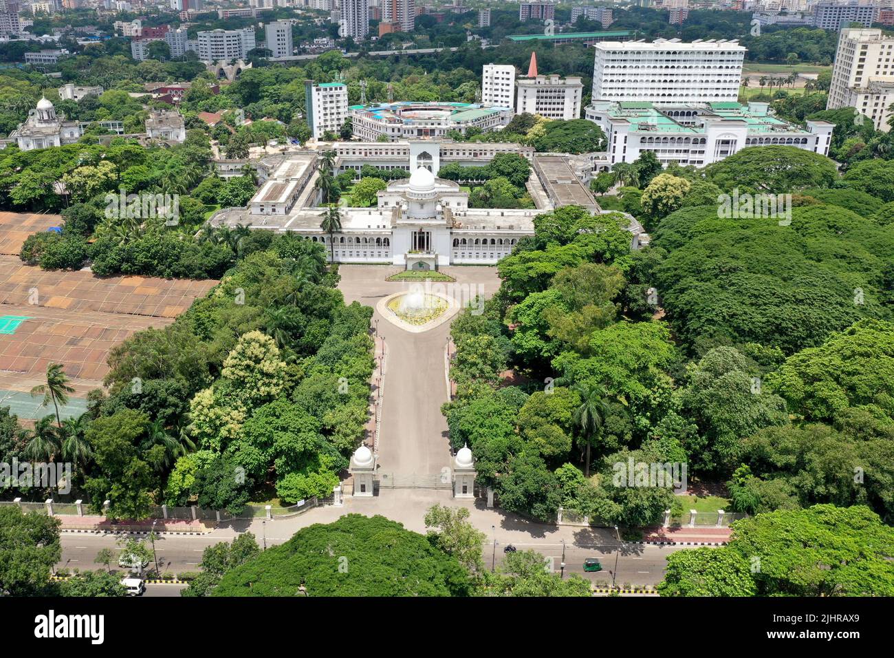 Dhaka, Bangladesh - July 12, 2022: The bird's-eye view of the Supreme Court building of Bangladesh. The High Court Division of the Supreme Court of Ba Stock Photo