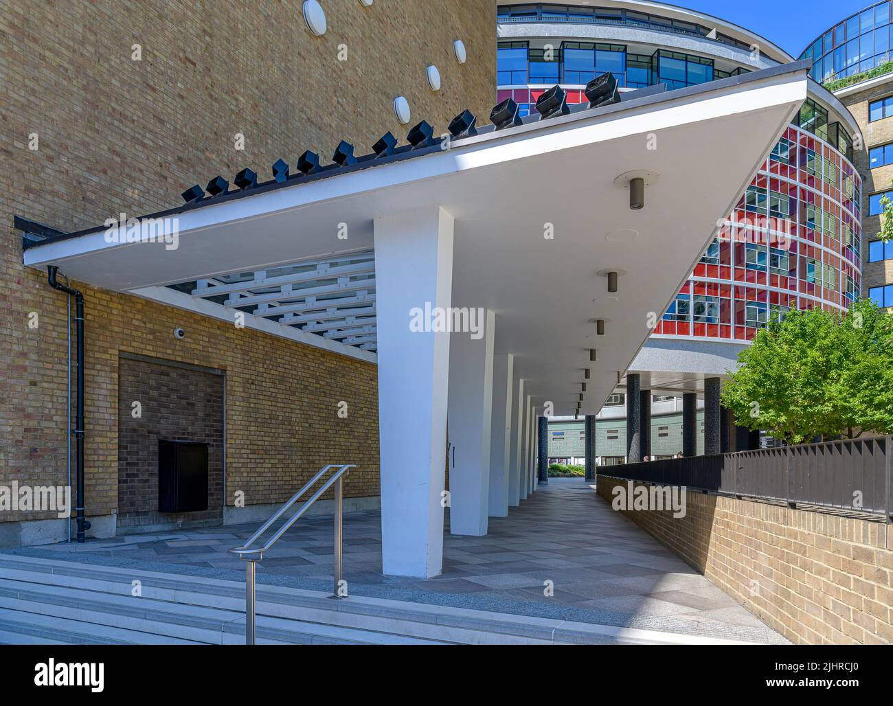 Iconic BBC Television Centre in Shepherd’s Bush. Renamed just Television Centre, has been converted into apartments, hotel and leisure facilities. Stock Photo