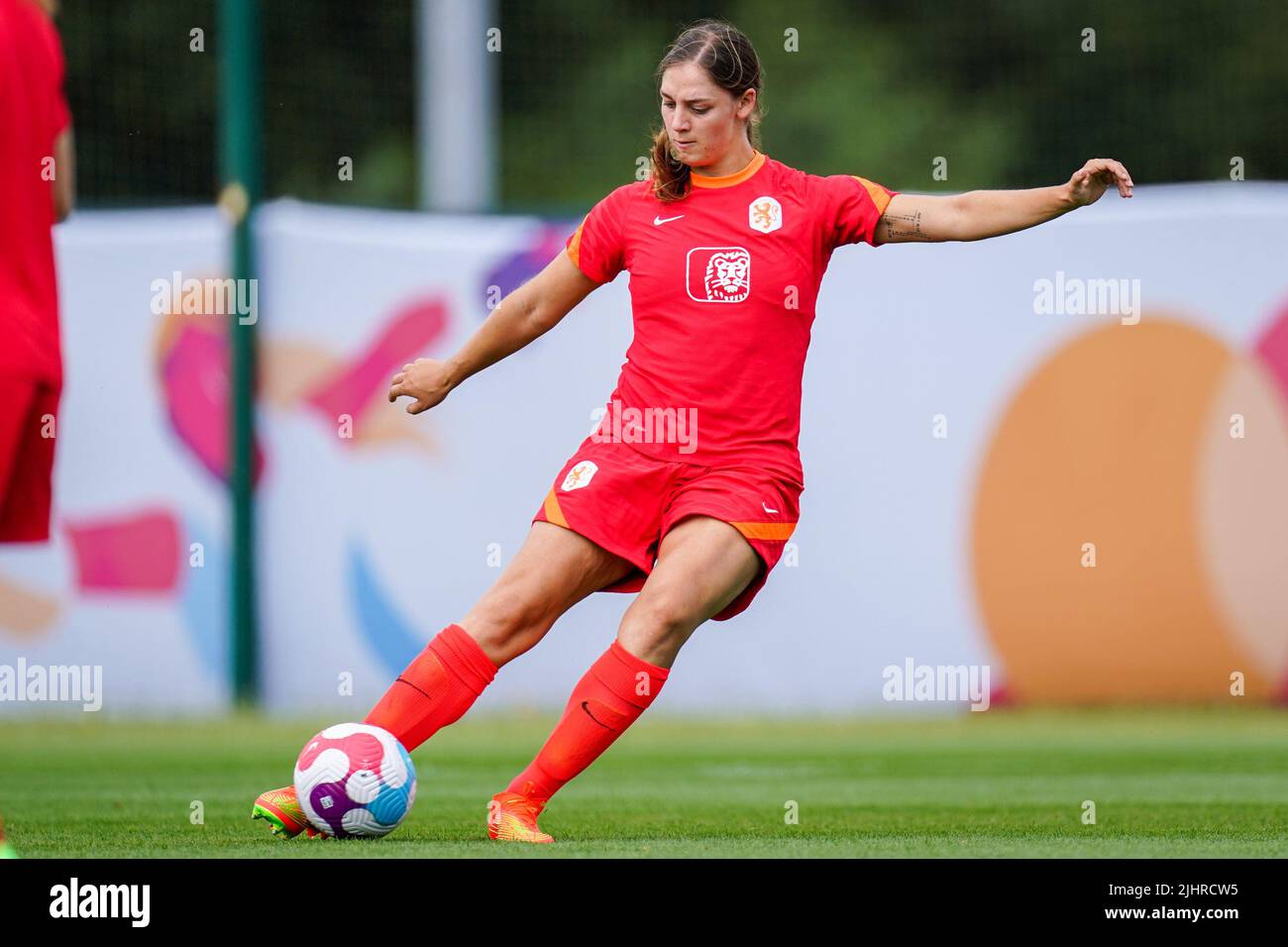 STOCKPORT, UNITED KINGDOM - JULY 20: Aniek Nouwen of the Netherlands during a Training Session of Netherlands Women at Stockport County Training Centre on July 20, 2022 in Stockport, United Kingdom. (Photo by Joris Verwijst/Orange Pictures) Stock Photo