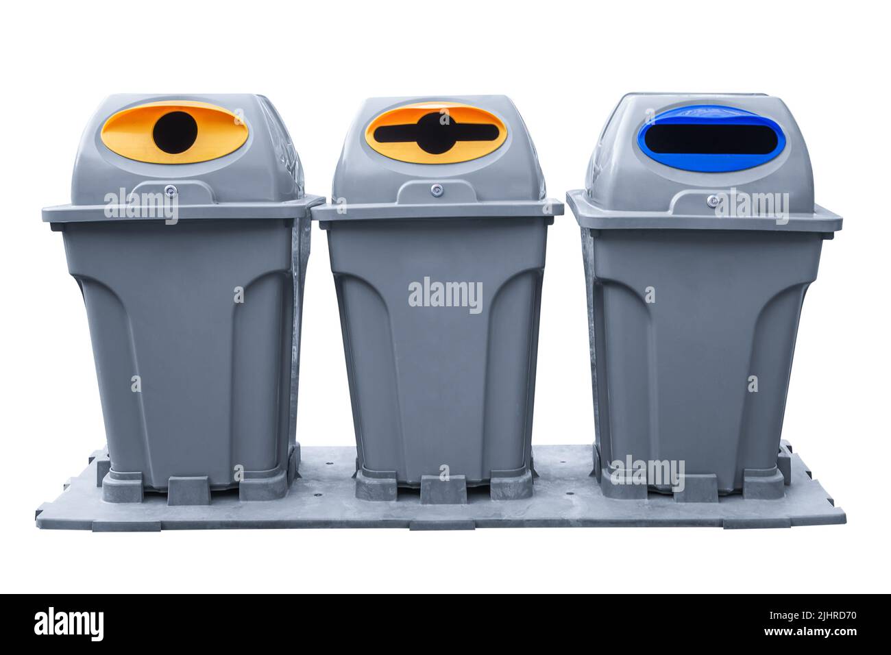 Set of garbage, trash bin isolated on white background work with